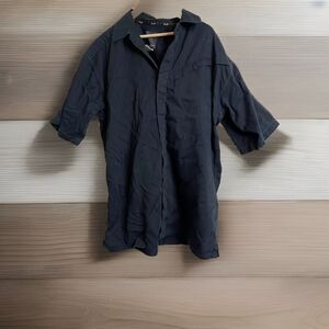 Sean John Mens Black Short Sleeve Button Up Shirt Size Large 100% Cotton